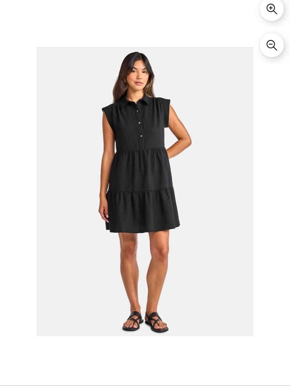 Time and Tru Black Tier Dress- Medium